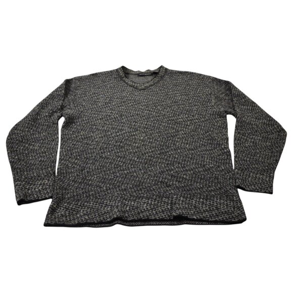 Vintage Jhane Barnes Allen Wah Sweater‎ Mens Gray Knitted Wool Pullover V-Neck - Picture 1 of 8